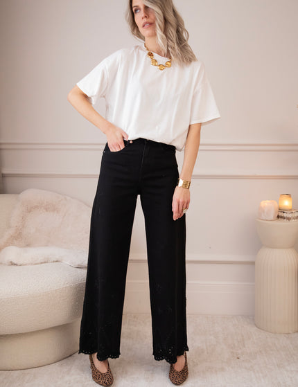 Wide Wildflower Black - Jeans