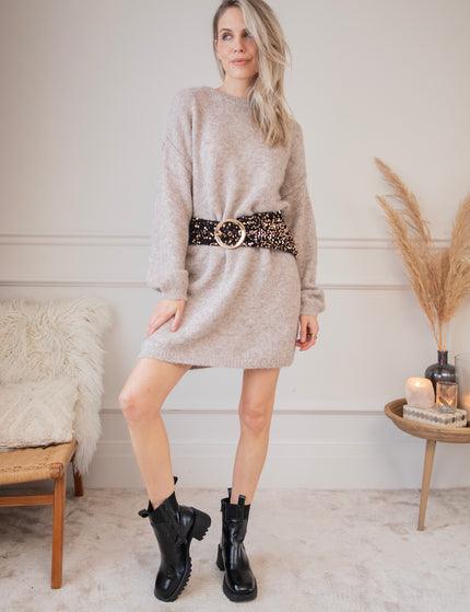 Bea Taupe - Sweater Dress