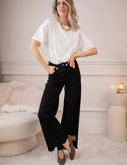 Wide Wildflower Black - Jeans