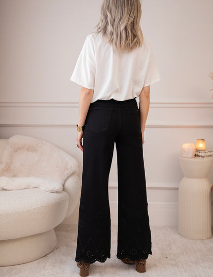 Wide Wildflower Black - Jeans