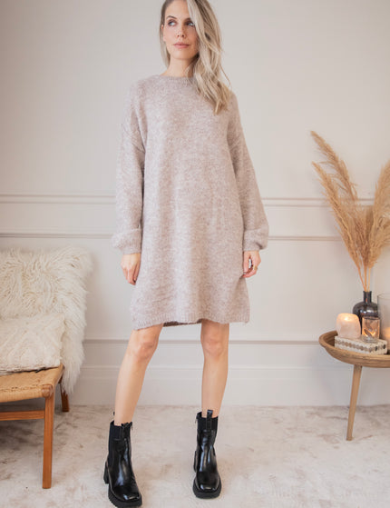 Bea Taupe - Sweater Dress