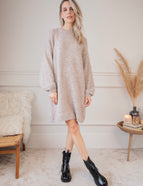 Bea Taupe - Sweater Dress