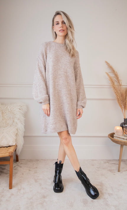 Bea Taupe - Sweater Dress