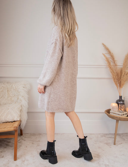 Bea Taupe - Sweater Dress