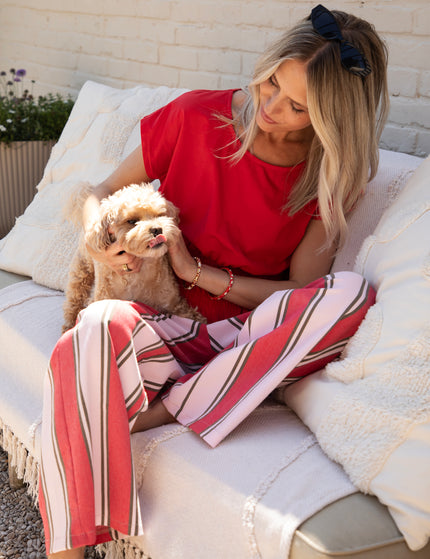 Hose - Signature Stripes - Rot/Pink