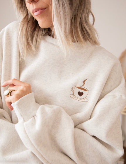 Pullover - Simplicity & Coffee - Hellgrau