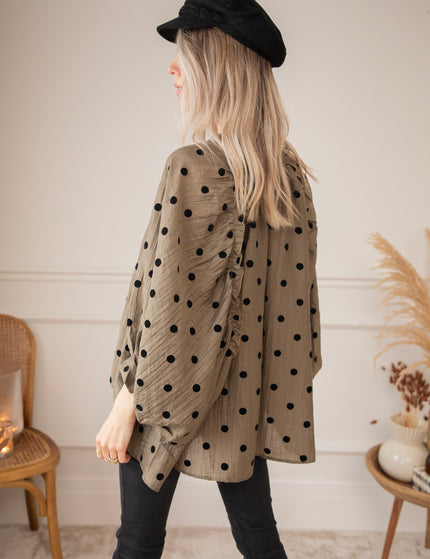 Dotsy Kaki/Black - Blouse