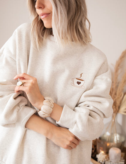 Pullover - Simplicity & Coffee - Hellgrau