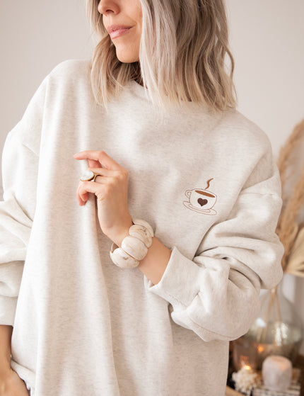 Pullover - Simplicity & Coffee - Hellgrau