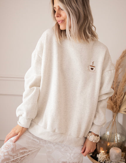 Pullover - Simplicity & Coffee - Hellgrau