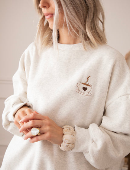 Pullover - Simplicity & Coffee - Hellgrau