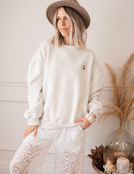 Pullover - Simplicity & Coffee - Hellgrau