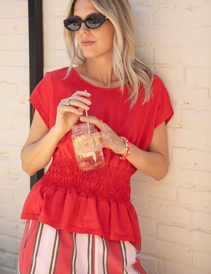 Top - Feminine Frown - Rot