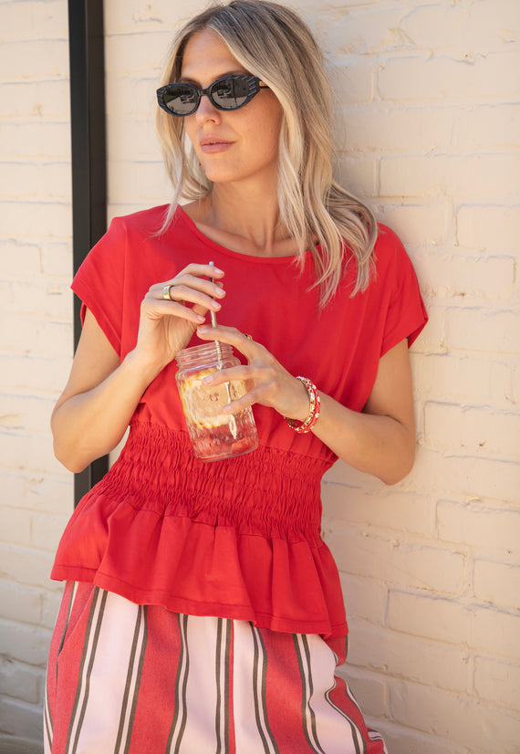 Feminine Frown Red - Top