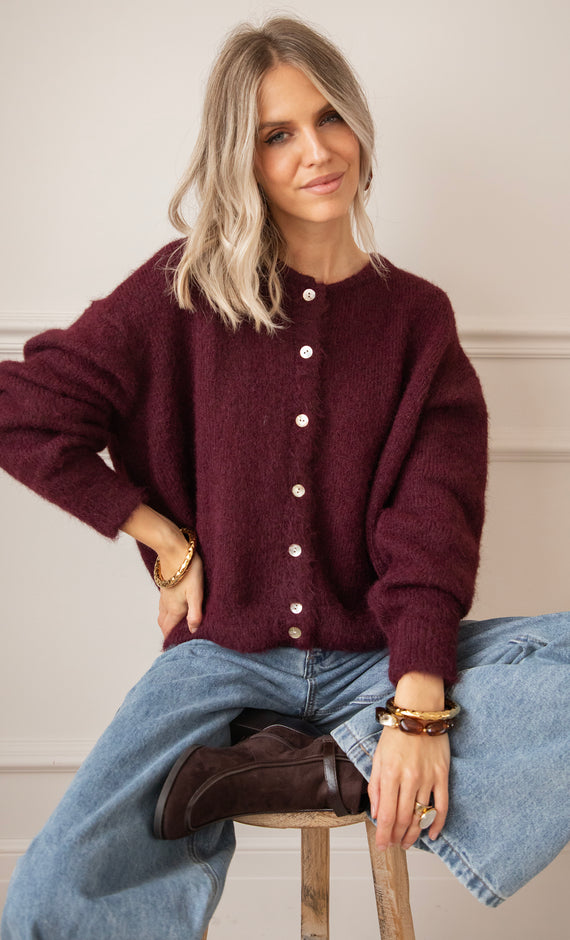 Zora Burgundy - Cardigan