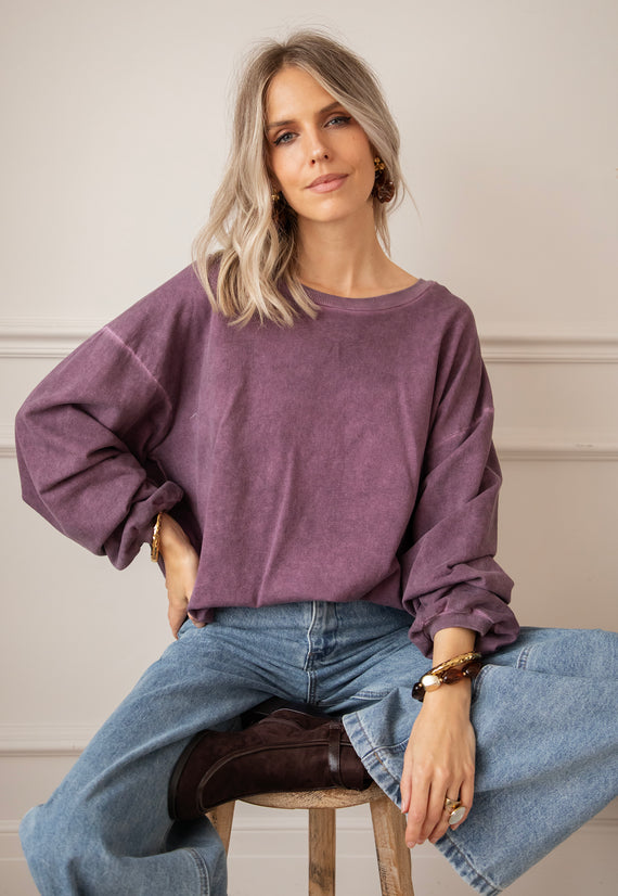 Pullover - Easy Days - Pflaume