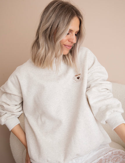 Pullover - Simplicity & Coffee - Hellgrau