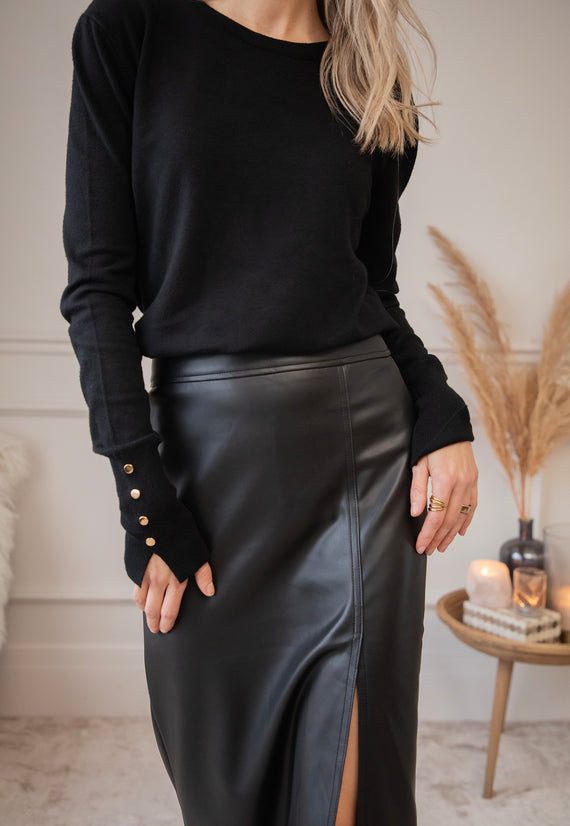 Axelle Leather Black - Skirt