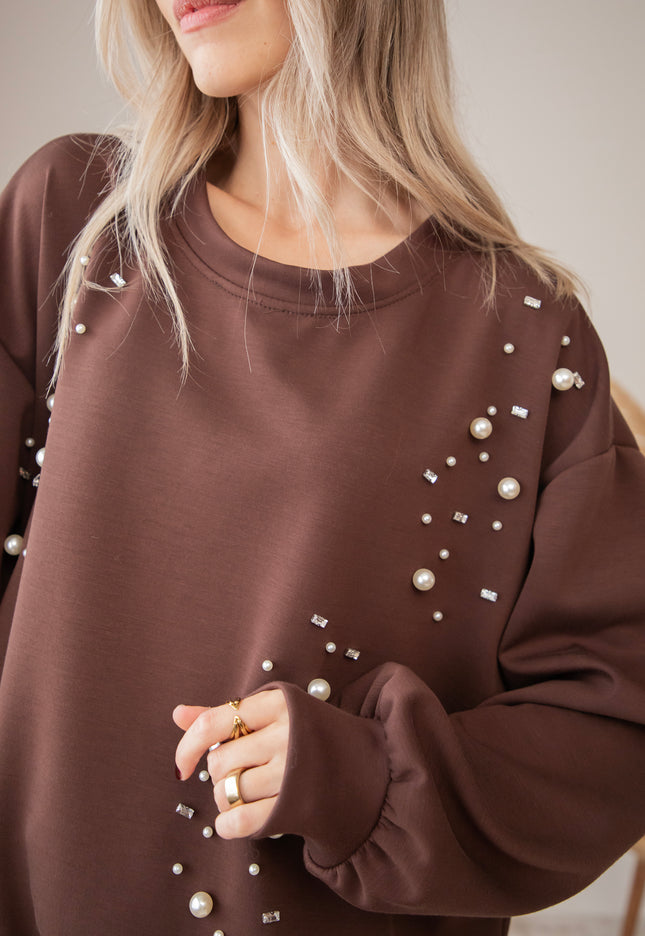 Diamonds & Pearls Brown - Sweater