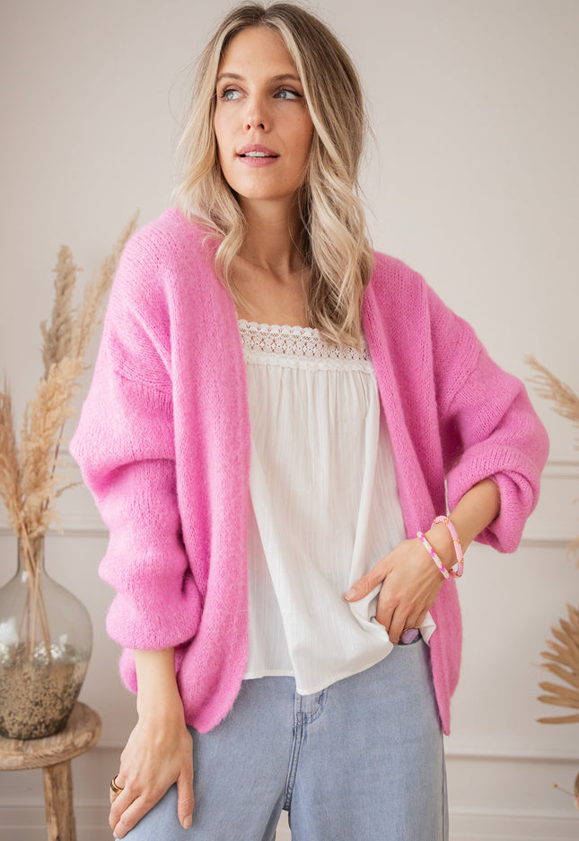 Strickjacke - Bernadette Baggy Babs - Rosa