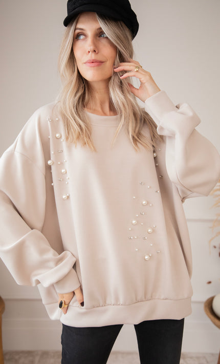 Pullover - Diamonds & Pearls - Taupe