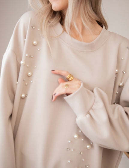 Diamonds & Pearls Taupe - Sweater