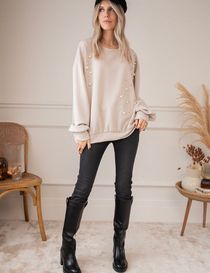 Pullover - Diamonds & Pearls - Taupe