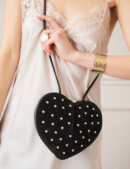 Studded Heart Black - Handtas