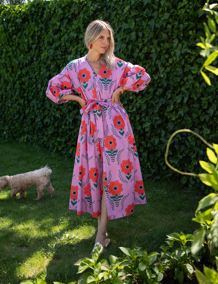Maxikleid - Full Flower Energy - Lila/Rot