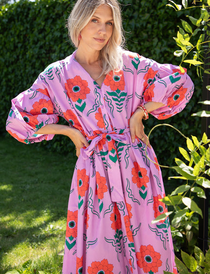 Maxikleid - Full Flower Energy - Lila/Rot