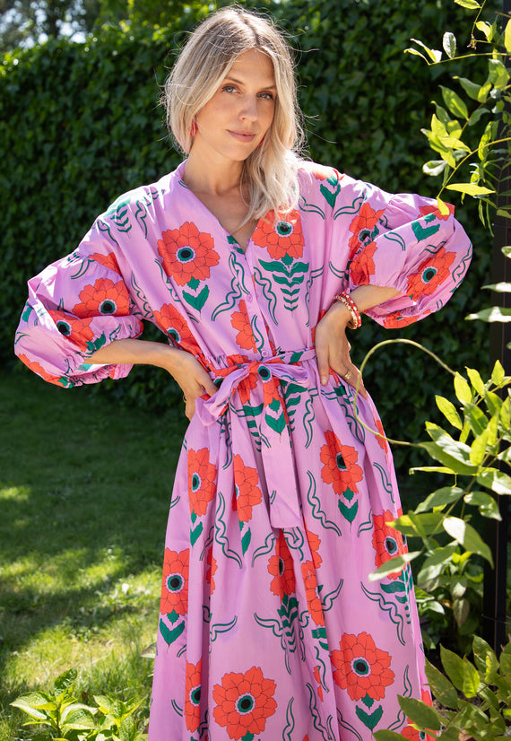 Full Flower Energy Lilac/Red - Maxi Dress