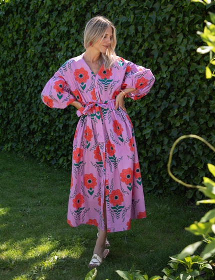 Maxikleid - Full Flower Energy - Lila/Rot