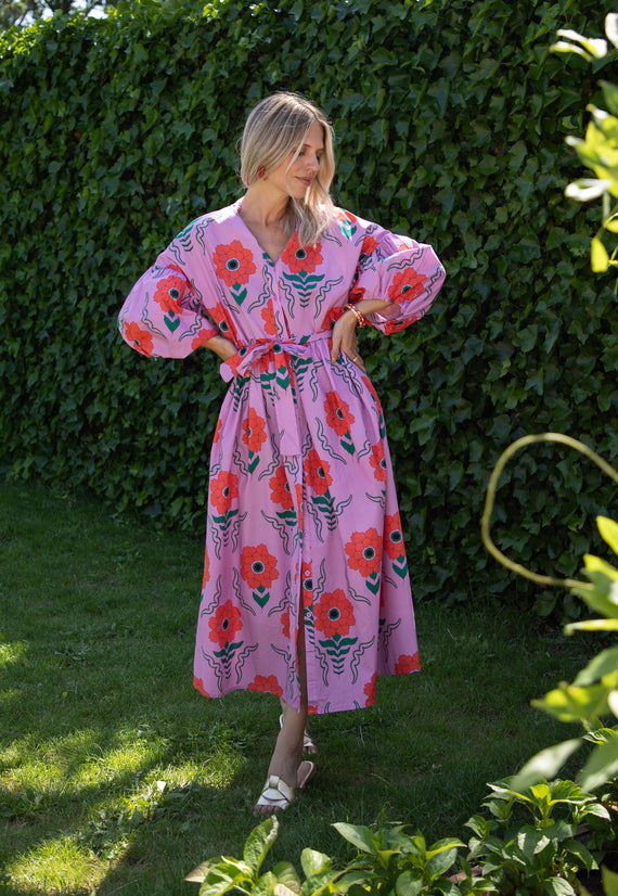 Full Flower Energy Lilac/Red - Maxi Dress