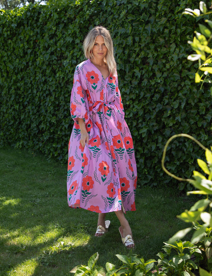 Maxikleid - Full Flower Energy - Lila/Rot