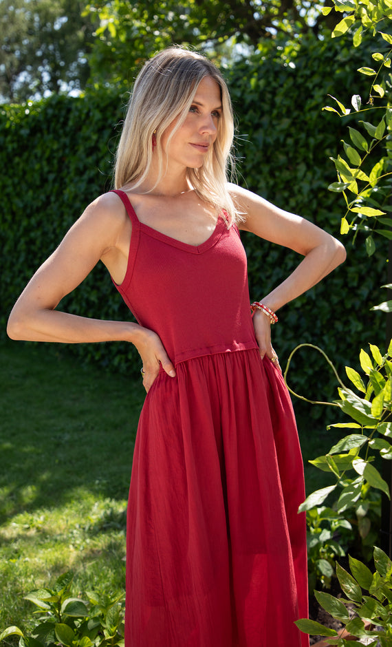 Soraya Strap Raspberry - Maxi Jurk