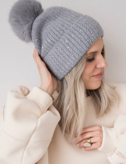 Shiny Pom Grey - Hat