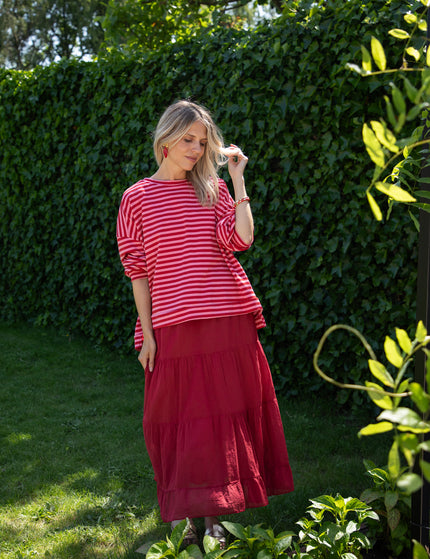 Pullover - Sadie Stripe - Rosa/Rot