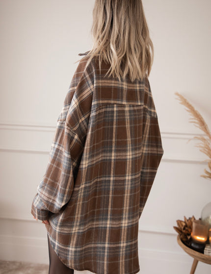 The Long Grid Brown - Blouse