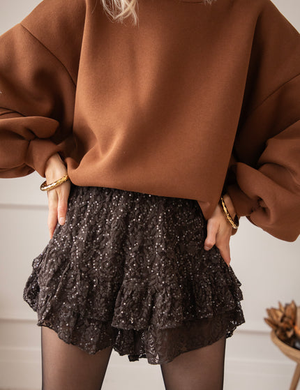 Shimmer In Lace Dark Brown - Skort