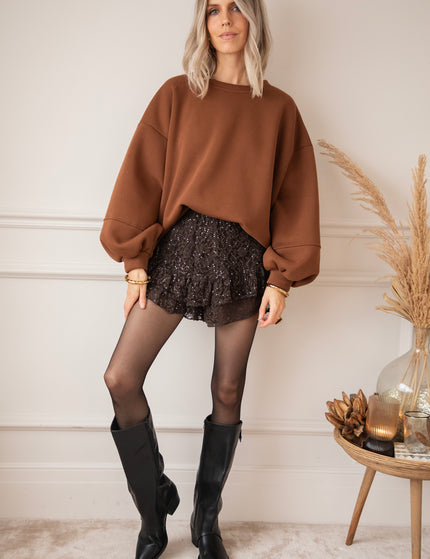 Shimmer In Lace Dark Brown - Skort
