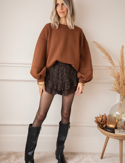Shimmer In Lace Dark Brown - Skort