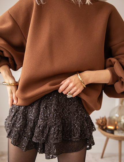 Shimmer In Lace Dark Brown - Skort
