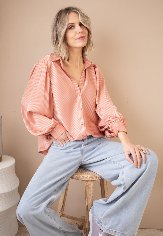 Sophisticated Stripes Peach - Blouse