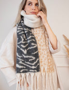 Two Sided Spots Beige - Scarf