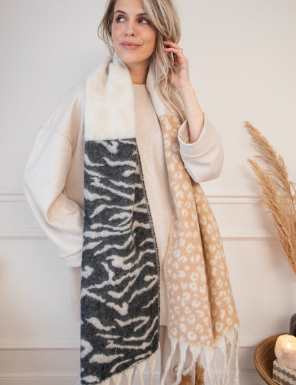 Two Sided Spots Beige - Scarf