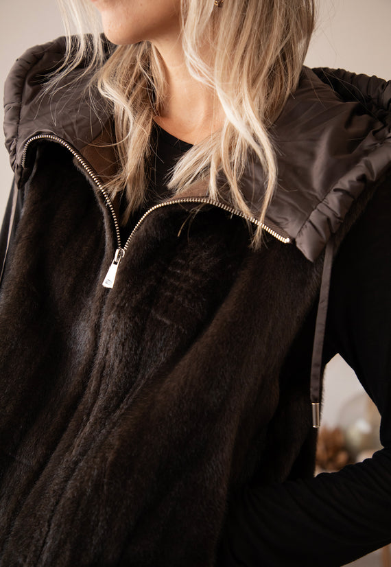 Faux Fur Escape Cacao - Gilet