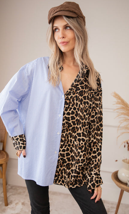 Wild Stripes Blue/Brown - Blouse