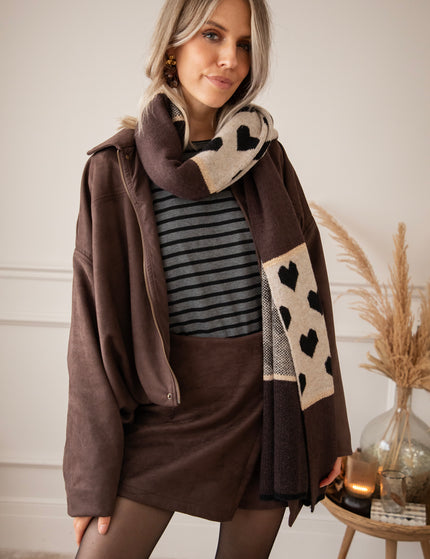 Sienna Suede Bomber Choco - Jacket