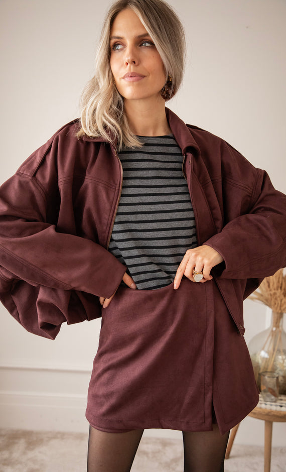 Sienna Suede Bordeaux - Skort