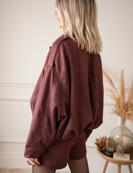 Sienna Suede Bomber Bordeaux - Jacket